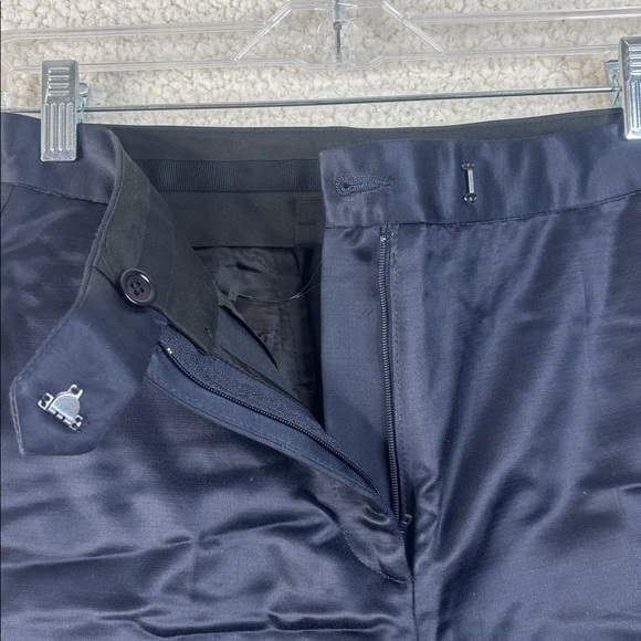 NWOT Ter Et Bantine Women Navy Satin High Waist Wide Leg Cropped Pants Size US 6 - Picture 4 of 12